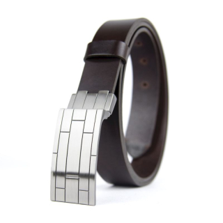 Kožený opasok WALL, šírka 3.3cm, Slovenská výroba - Tmavo hnedá