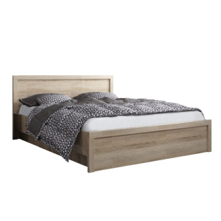 Posteľ, 140x200, s roštom, úložný priestor, dub sonoma, JESI