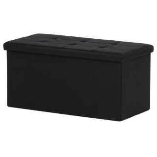 Taburet, 76cm, úložný priestor, látka, čierna, TAB-462 BK2
