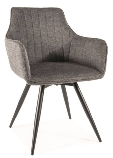 Jedálenská stolička, tmavo sivá látka, nohy kov čierny, BALLO BREGO