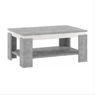 Konferenčný stolík, 90x60cm, betón, biely, PIANI