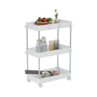 Pojazdný regál, 40cm, biely, ALIOL TYP 1