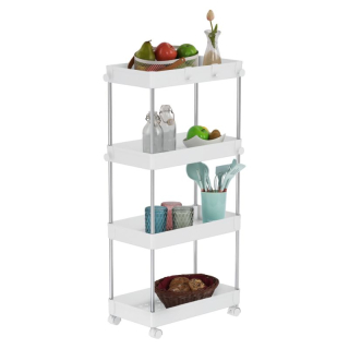 Pojazdný regál, 40cm, biely, ALIOL TYP 3