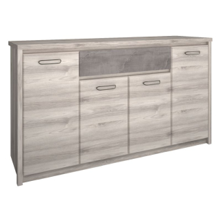 Komoda, 166cm, kombinovaná, gaštan nairobi, onyx, JESI 4D1S