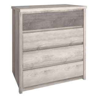 Komoda, 86cm, 4-zásuvková, gaštan nairobi, onyx, JESI NEW 4S