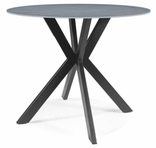 Jedálenský stôl, okrúhly 90cm, keramika, sivý, čierny, Signal, TALIA 90