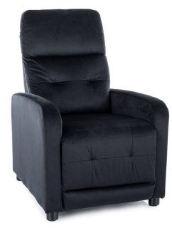 Polohovacie kreslo, relaxačné, čierna látka, Signal, OTUS VELVET