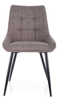 Jedálenská stolička, béžová látka, nohy kov čierny, KLIF BJORN