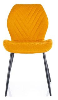 Jedálenská stolička, žltá látka, nohy kov čierny, MIKE NEA