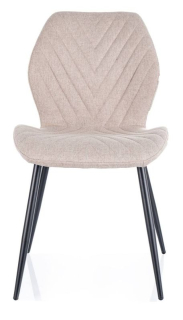 Jedálenská stolička, béžová látka, nohy kov čierny, MIKE NEA