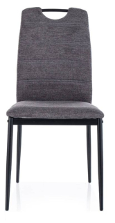 Jedálenská stolička, tmavo sivá látka, nohy kov čierny, RIP BREGO