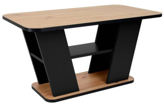 Konferenčný stolík, 90x50cm, čierny, dub artisan, PLATON ARTISAN