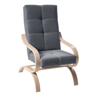 Kreslo, drevo buk, sivá látka, GINY