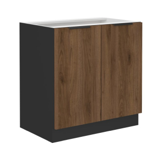 Spodná skrinka, 80cm, orech okapi, čierna, MENZO 80 D 2F BB