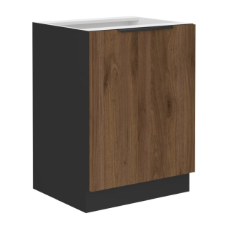 Spodná skrinka, 60cm, orech okapi, čierna, MENZO 60 D 1F BB