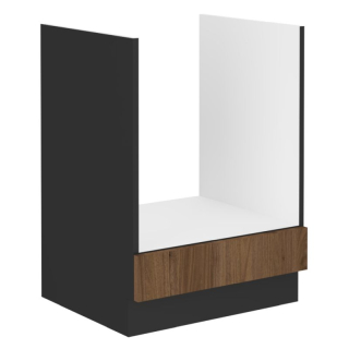 Spodná skrinka na rúru, 60cm, orech okapi, čierna, MENZO 60 D GAZ BB