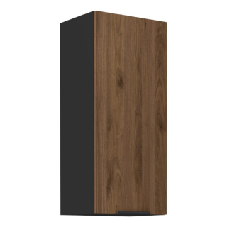 Horná skrinka, 40cm, orech okapi, čierna, MENZO 40 G-90 1F