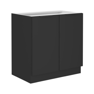 Spodná skrinka, 80cm, čierna, SIBER 80 D 2F BB