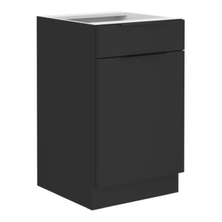 Spodná skrinka, 50cm, čierna, SIBER 50 D 1F 1S BB