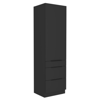 Vysoká skrinka, 60cm, čierna, SIBER 60 DKS-210 3S1F