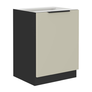 Spodná skrinka, 60cm, cashmere, čierna, ARAKA 60 D 1F BB