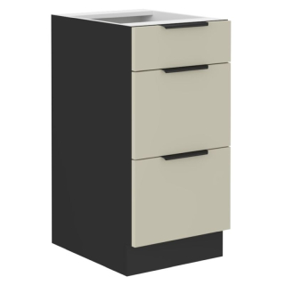 Spodná skrinka, 40cm, cashmere, čierna, ARAKA 40 D 3S BB