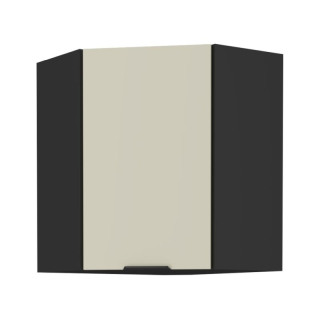 Horná skrinka rohová, 60cm, cashmere, čierna, ARAKA 60x60 GN-72 1F