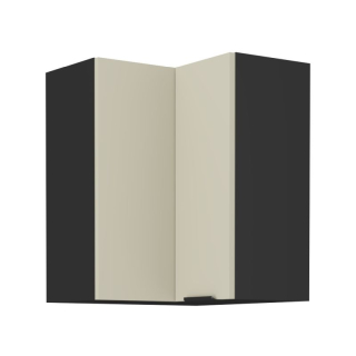 Horná skrinka rohová, 60cm, cashmere, čierna, ARAKA 60x60 GN-72 2F