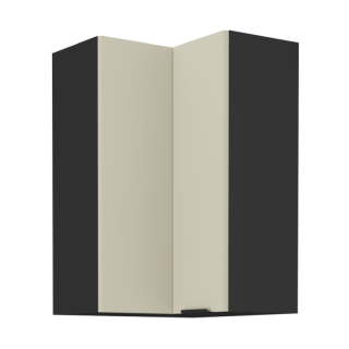 Horná skrinka rohová, 60cm, cashmere, čierna, ARAKA 60x60 GN-90 2F