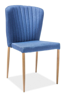 Jedálenská stolička, granátová látka, nohy kov dub, Signal, POLLY