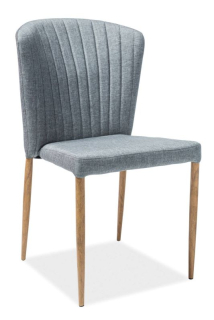 Jedálenská stolička, sivá látka, nohy kov dub, Signal, POLLY