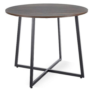 Jedálenský stôl, okrúhly 90cm, MDF, hnedý, čierny, Signal, LUNA BRAZ