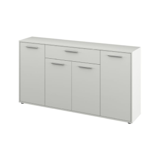 Komoda, 163cm, kombinovaná, biela, LUNIA