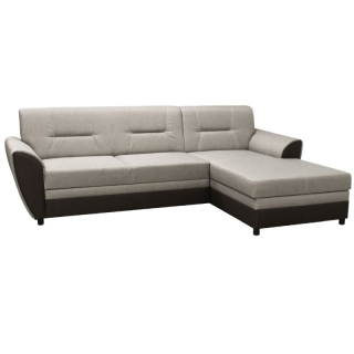 Rozkladacia sedacia súprava, látka hnedá, béžovosivá taupe, pravá, SEVARD ROH