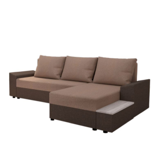 Univerzálna sedacia súprava, látka hnedá, svetlohnedá, FERGUS ROH