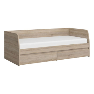 Posteľ, 90x200, s roštom, dub sonoma, NORTY TYP 28 2S