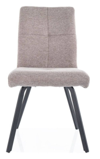 Jedálenská stolička, béžová látka, nohy kov čierny, SWING BREGO