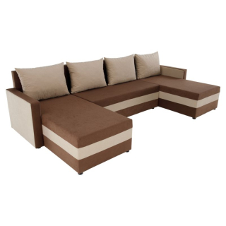 Univerzálna sedacia súprava, látka hnedá, béžová, PAULITA U