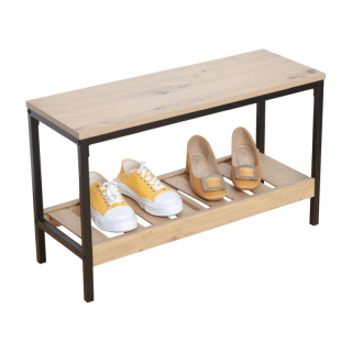 Botník, 70cm, dub, čierny, REST