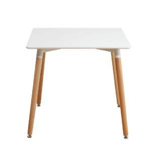 Jedálenský stôl, 70x70cm, MDF, biely, buk, DIDIER 4 NEW