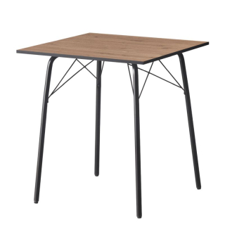 Jedálenský stôl, 70x70cm, MDF, dub artisan, čierny, NALAK TYP 1