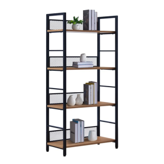 Regál, 60cm, čierny, dub, KELER TYP 1