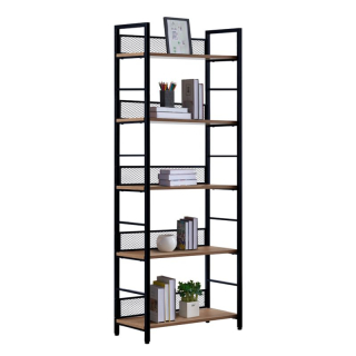 Regál, 60cm, čierny, dub, KELER TYP 2