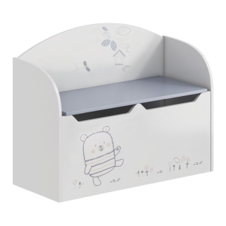 Truhlica na hračky, 69cm, úložný priestor, biela, BEAR