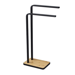 Stojan na uteráky, 20cm, čierny kov, bambus, LABAV