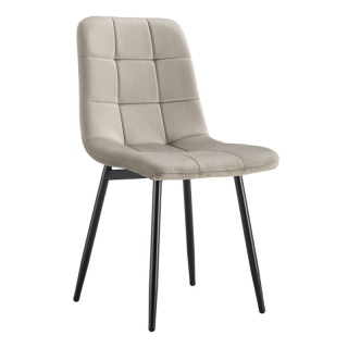 Stolička jedálenská, sivohnedá Taupe Velvet látka, nohy kov čierny, RAMITA TYP 3