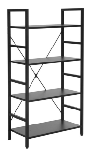 Regál, 60cm, policový, čierny, LOFT R4