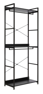 Regál, 80cm, čierny, RIN A