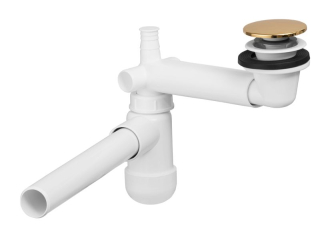 Umývadlový sifón, zlatý, PRELOC 400