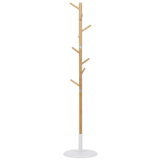 Vešiak stojanový, 175cm, bambus, prírodný, biely, DR-N1006 WT